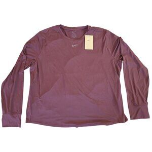 Nike Womens Dri-Fit XXL Long-Sleeve Training Top Plum Polyester